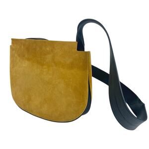 Advene Taffy Women's Brown Suede Leather Zipper Crossbody Pouch Shoulder Bag